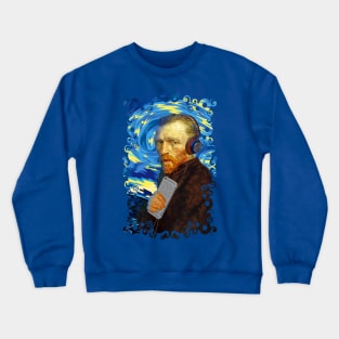 DJ Van Gogh Starry night Abstract Painting Crewneck Sweatshirt